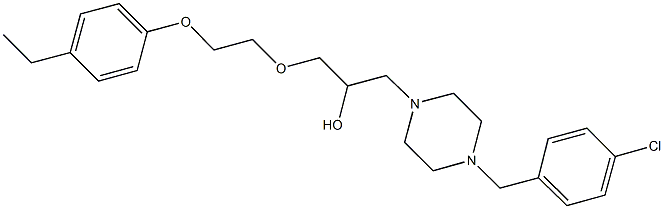 1-[4-(4-chlorobenzyl)-1-piperazinyl]-3-[2-(4-ethylphenoxy)ethoxy]-2-propanol 结构式