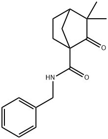 N-benzyl-3,3-dimethyl-2-oxobicyclo[2.2.1]heptane-1-carboxamide Struktur