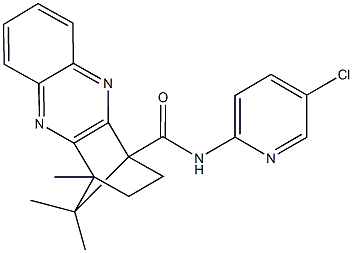 N-(5-chloro-2-pyridinyl)-12,15,15-trimethyl-3,10-diazatetracyclo[10.2.1.0~2,11~.0~4,9~]pentadeca-2(11),3,5,7,9-pentaene-1-carboxamide 结构式