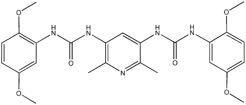 N-(5-{[(2,5-dimethoxyanilino)carbonyl]amino}-2,6-dimethyl-3-pyridinyl)-N'-(2,5-dimethoxyphenyl)urea Struktur