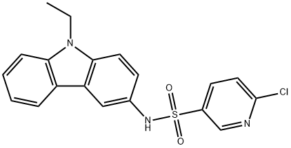 6-chloro-N-(9-ethyl-9H-carbazol-3-yl)-3-pyridinesulfonamide,622798-38-3,结构式