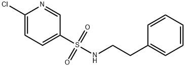 6-chloro-N-(2-phenylethyl)-3-pyridinesulfonamide 化学構造式