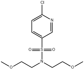 6-chloro-N,N-bis(2-methoxyethyl)-3-pyridinesulfonamide Structure