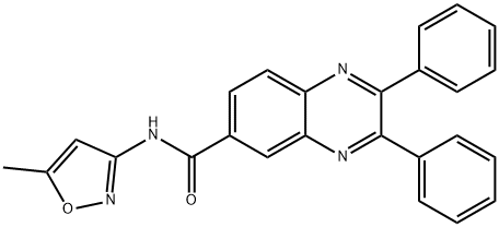N-(5-methyl-3-isoxazolyl)-2,3-diphenyl-6-quinoxalinecarboxamide,622803-34-3,结构式