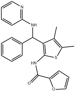 N-{4,5-dimethyl-3-[phenyl(2-pyridinylamino)methyl]-2-thienyl}-2-furamide 化学構造式