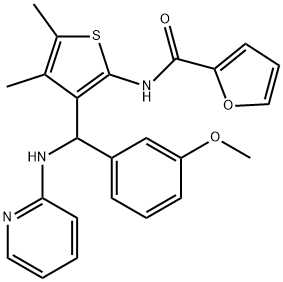 622804-40-4 N-{3-[(3-methoxyphenyl)(2-pyridinylamino)methyl]-4,5-dimethyl-2-thienyl}-2-furamide