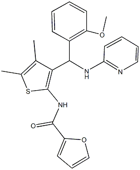 N-{3-[(2-methoxyphenyl)(2-pyridinylamino)methyl]-4,5-dimethyl-2-thienyl}-2-furamide Structure