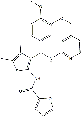 N-{3-[(3,4-dimethoxyphenyl)(2-pyridinylamino)methyl]-4,5-dimethyl-2-thienyl}-2-furamide|