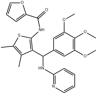 N-{4,5-dimethyl-3-[(2-pyridinylamino)(3,4,5-trimethoxyphenyl)methyl]-2-thienyl}-2-furamide Structure