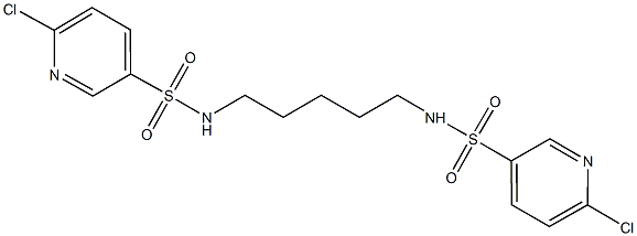 6-chloro-N-(5-{[(6-chloro-3-pyridinyl)sulfonyl]amino}pentyl)-3-pyridinesulfonamide Structure