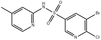 5-bromo-6-chloro-N-(4-methyl-2-pyridinyl)-3-pyridinesulfonamide Structure