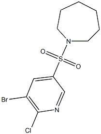 1-[(5-bromo-6-chloro-3-pyridinyl)sulfonyl]azepane 化学構造式