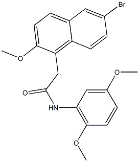 2-(6-bromo-2-methoxy-1-naphthyl)-N-(2,5-dimethoxyphenyl)acetamide 结构式