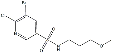 5-bromo-6-chloro-N-(3-methoxypropyl)-3-pyridinesulfonamide,622817-44-1,结构式