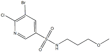 5-bromo-6-chloro-N-(3-methoxypropyl)-3-pyridinesulfonamide Structure