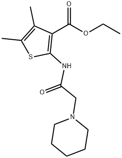 ethyl 4,5-dimethyl-2-[(1-piperidinylacetyl)amino]-3-thiophenecarboxylate,62349-10-4,结构式