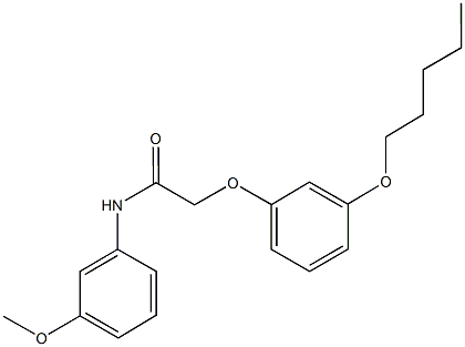 N-(3-methoxyphenyl)-2-[3-(pentyloxy)phenoxy]acetamide 化学構造式