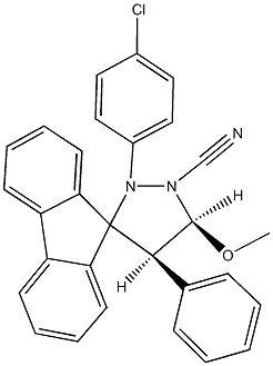 1-(4-chlorophenyl)-2-cyano-3-methoxy-4-phenylspiro[pyrazolidine-5,9'-(9'H)-fluorene] Structure
