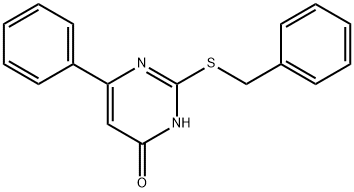 2-(benzylsulfanyl)-6-phenyl-4(3H)-pyrimidinone Struktur