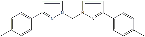 3-(4-methylphenyl)-1-{[3-(4-methylphenyl)-1H-pyrazol-1-yl]methyl}-1H-pyrazole 化学構造式