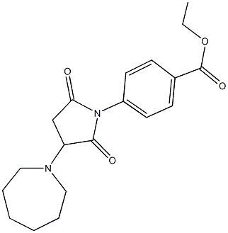 ethyl 4-[3-(1-azepanyl)-2,5-dioxo-1-pyrrolidinyl]benzoate 化学構造式