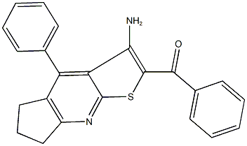 (3-amino-4-phenyl-6,7-dihydro-5H-cyclopenta[b]thieno[3,2-e]pyridin-2-yl)(phenyl)methanone Structure