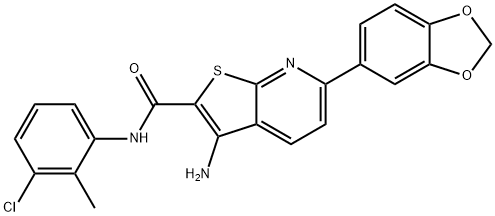 3-amino-6-(1,3-benzodioxol-5-yl)-N-(3-chloro-2-methylphenyl)thieno[2,3-b]pyridine-2-carboxamide Struktur