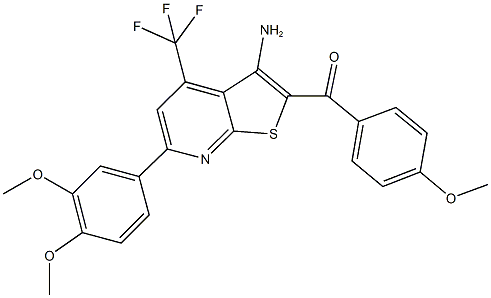 [3-amino-6-(3,4-dimethoxyphenyl)-4-(trifluoromethyl)thieno[2,3-b]pyridin-2-yl](4-methoxyphenyl)methanone Structure