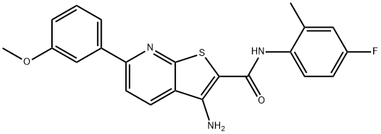 3-amino-N-(4-fluoro-2-methylphenyl)-6-(3-methoxyphenyl)thieno[2,3-b]pyridine-2-carboxamide Structure