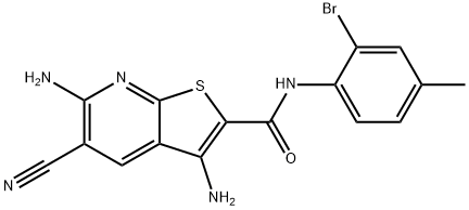 3,6-diamino-N-(2-bromo-4-methylphenyl)-5-cyanothieno[2,3-b]pyridine-2-carboxamide,625369-61-1,结构式