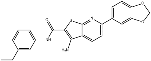 3-amino-6-(1,3-benzodioxol-5-yl)-N-(3-ethylphenyl)thieno[2,3-b]pyridine-2-carboxamide Struktur