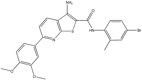 3-amino-N-(4-bromo-2-methylphenyl)-6-(3,4-dimethoxyphenyl)thieno[2,3-b]pyridine-2-carboxamide,625369-74-6,结构式
