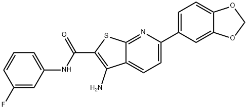 3-amino-6-(1,3-benzodioxol-5-yl)-N-(3-fluorophenyl)thieno[2,3-b]pyridine-2-carboxamide Structure