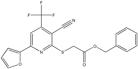 benzyl {[3-cyano-6-(2-furyl)-4-(trifluoromethyl)pyridin-2-yl]sulfanyl}acetate,625369-86-0,结构式