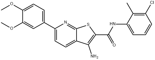 3-amino-N-(3-chloro-2-methylphenyl)-6-(3,4-dimethoxyphenyl)thieno[2,3-b]pyridine-2-carboxamide 结构式