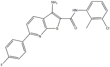 3-amino-N-(3-chloro-2-methylphenyl)-6-(4-fluorophenyl)thieno[2,3-b]pyridine-2-carboxamide 结构式