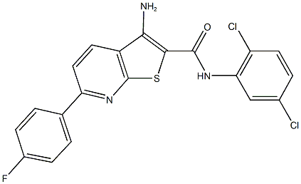 3-amino-N-(2,5-dichlorophenyl)-6-(4-fluorophenyl)thieno[2,3-b]pyridine-2-carboxamide 结构式