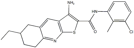 3-amino-N-(3-chloro-2-methylphenyl)-6-ethyl-5,6,7,8-tetrahydrothieno[2,3-b]quinoline-2-carboxamide Structure