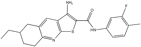 3-amino-6-ethyl-N-(3-fluoro-4-methylphenyl)-5,6,7,8-tetrahydrothieno[2,3-b]quinoline-2-carboxamide,625370-20-9,结构式