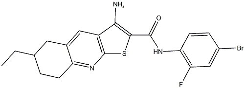 3-amino-N-(4-bromo-2-fluorophenyl)-6-ethyl-5,6,7,8-tetrahydrothieno[2,3-b]quinoline-2-carboxamide 结构式