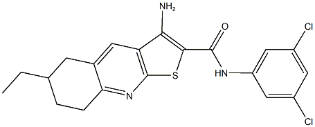 3-amino-N-(3,5-dichlorophenyl)-6-ethyl-5,6,7,8-tetrahydrothieno[2,3-b]quinoline-2-carboxamide Struktur