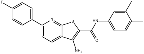 3-amino-N-(3,4-dimethylphenyl)-6-(4-fluorophenyl)thieno[2,3-b]pyridine-2-carboxamide Structure