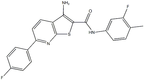 3-amino-N-(3-fluoro-4-methylphenyl)-6-(4-fluorophenyl)thieno[2,3-b]pyridine-2-carboxamide Structure