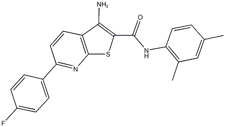 3-amino-N-(2,4-dimethylphenyl)-6-(4-fluorophenyl)thieno[2,3-b]pyridine-2-carboxamide 结构式