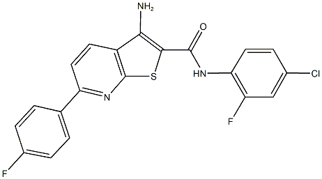 3-amino-N-(4-chloro-2-fluorophenyl)-6-(4-fluorophenyl)thieno[2,3-b]pyridine-2-carboxamide Struktur