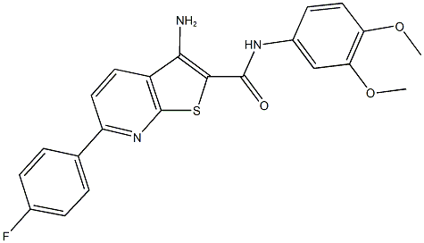 3-amino-N-(3,4-dimethoxyphenyl)-6-(4-fluorophenyl)thieno[2,3-b]pyridine-2-carboxamide Struktur