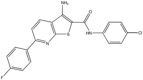 3-amino-N-(4-chlorophenyl)-6-(4-fluorophenyl)thieno[2,3-b]pyridine-2-carboxamide Structure