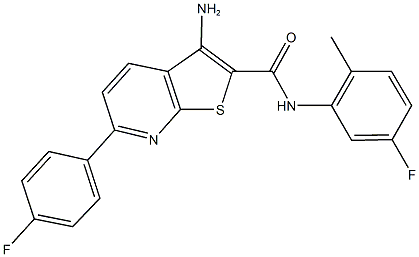 3-amino-N-(5-fluoro-2-methylphenyl)-6-(4-fluorophenyl)thieno[2,3-b]pyridine-2-carboxamide,625370-53-8,结构式