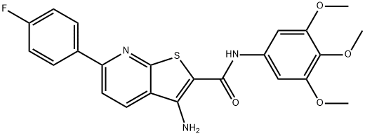 3-amino-6-(4-fluorophenyl)-N-(3,4,5-trimethoxyphenyl)thieno[2,3-b]pyridine-2-carboxamide 结构式