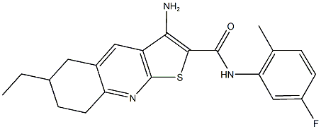 3-amino-6-ethyl-N-(5-fluoro-2-methylphenyl)-5,6,7,8-tetrahydrothieno[2,3-b]quinoline-2-carboxamide,625370-68-5,结构式